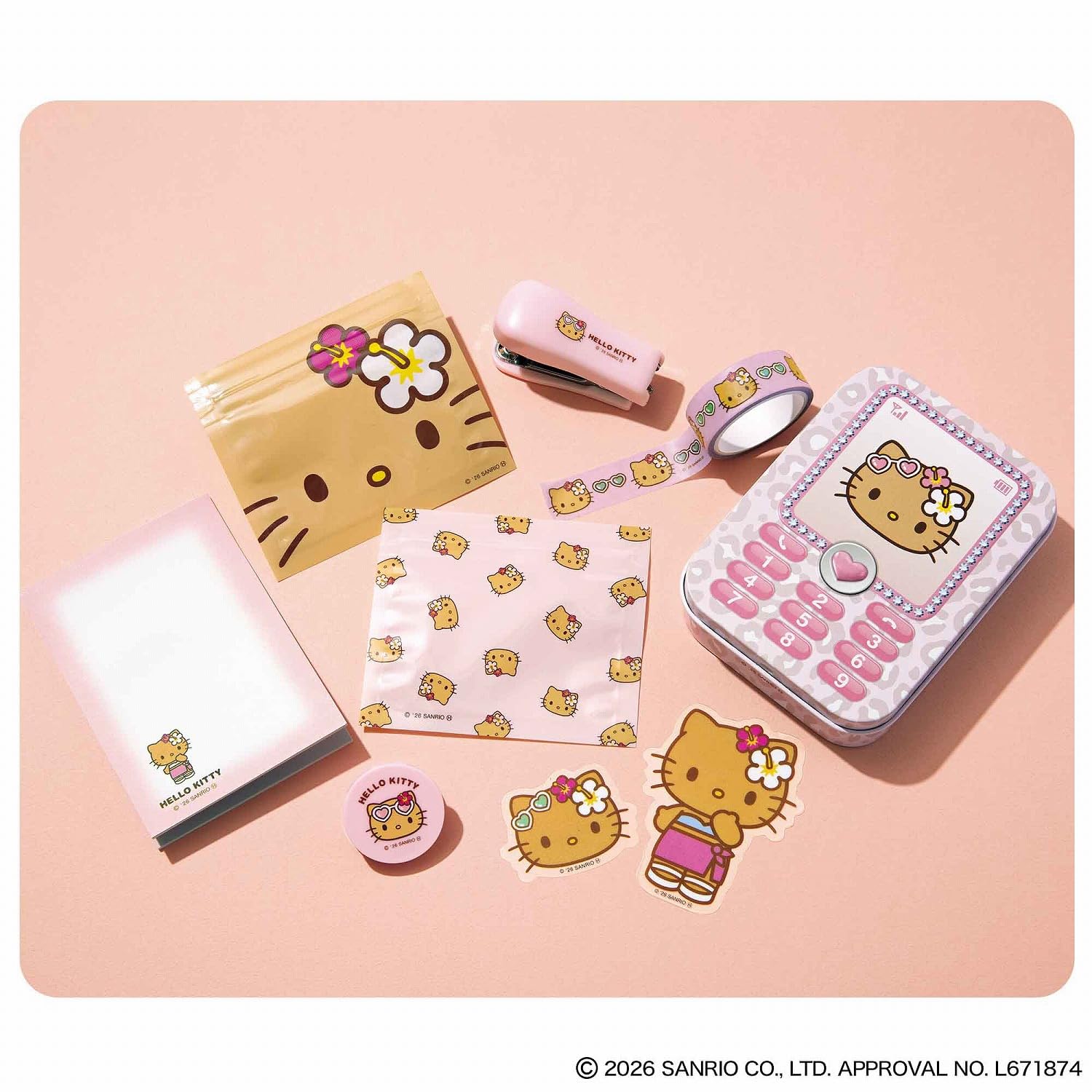 sweet 2026年9月號｜曬黑版 Hello Kitty 鐵盒文具9件組